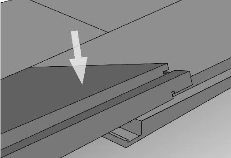 Press the end joint of a HARO Top Connect floorboard
